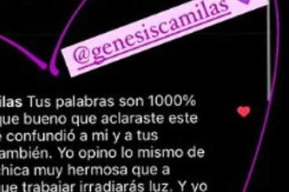 Génesis Suero le respondió a Alejandra Jaramillo.
