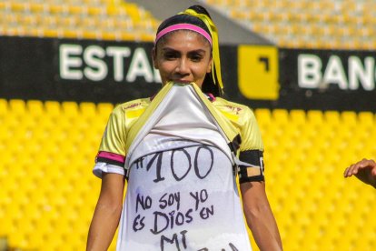 Madelen Riera la histórica goleadora ecuatoriana, lleva 10 con Barcelona.