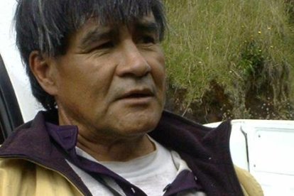 Bedón Rugel en una de sus  detenciones con su machete.