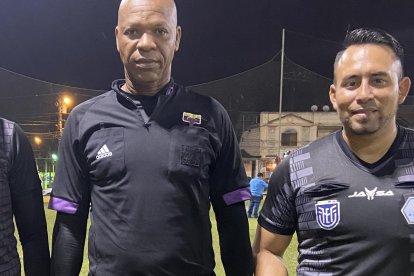 Diego Rodríguez, Gabriel Martínez y Luis Ortega, la terna arbitral del interbarrial.