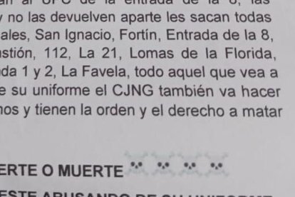 Este tipo de panfletos fueron lanzados en los exteriores de las tres UPC.