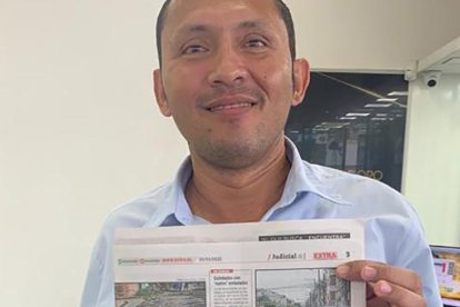 Miguel Salazar, de Esmeraldas, agradece por las 50 ‘latas’ que se llevó.