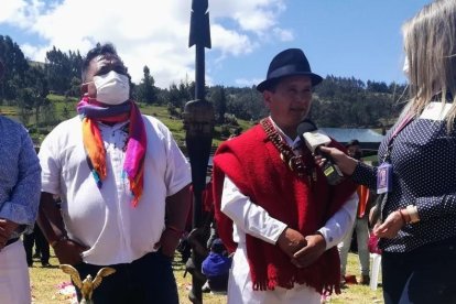 Ceremonia de un cambio de mando en Riobamba.