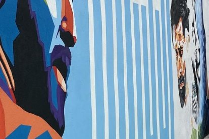 Toda la vida del 10 argentino en dos paredes. Y en las veredas tendrán canchas de fútbol. Una locura llena de fútbol, pintura y arte