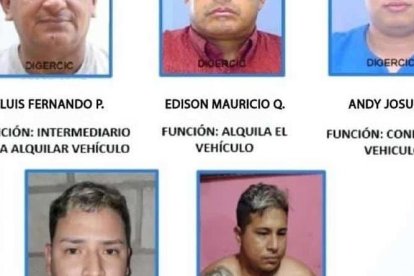 Los presuntos responsables de la muerte de Javier Rosero.