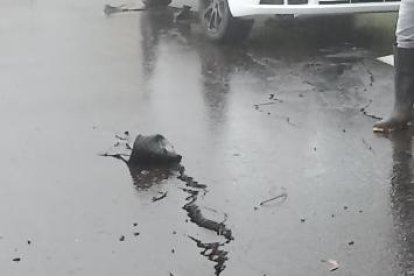 Fisuras en la Panamericana E35 (febrero). Hoy allí hay toneladas de tierra.