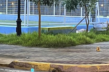 Los agentes recogieron más de 30 casquillos en la cancha sintética.

la cancha sintética.