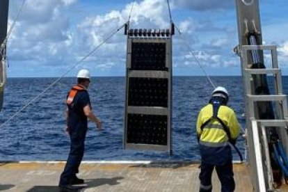 Esta es la máquina que utilizaron para extraer los fragmentos del fondo del mar.