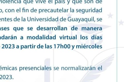 Comunicado de la UG.