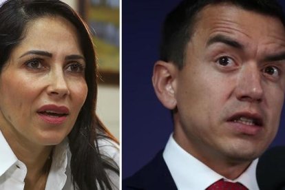 Luisa González, de Revolución Ciudadana y Daniel Noboa, de Movimiento Ecuatoriano Unido