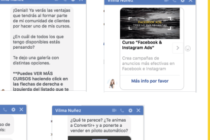 Ejemplo de bots en Facebook Messenger.