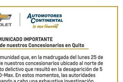 La empresa informó del hecho mediante un comunicado.