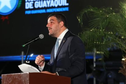 El burgomaestre de Guayaquil en su discurso por los 203 años de la Independencia de Guayaquil