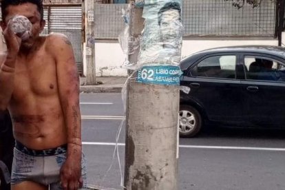 En el sur de Ambato le dieron para el ' santo y la limosna' a un presunto ladrón.