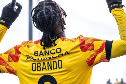 Obando celebró su gol.