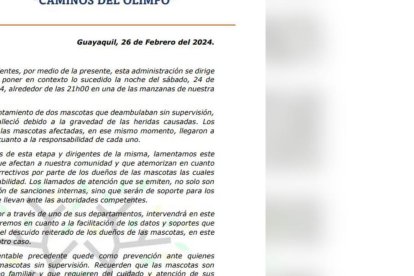 Comunicado de la asociación de propietarios de la ciudadela.