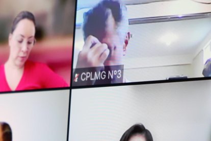 El exvicepresidente Jorge Glas estuvo en la audiencia vía telemática.