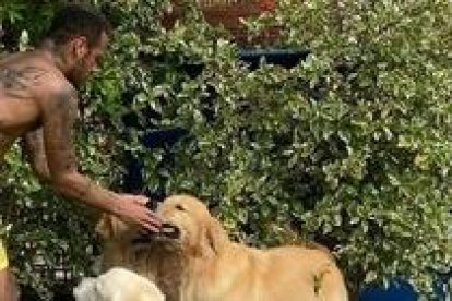 Neymar y sus mascotas.