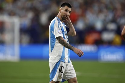 East Rutherford (United States), 10/07/2024.- Lionel Messi of Argentina after play against Canada during the CONMEBOL Copa America 2024 Semi-finals match between Argentina and Canada, in East Rutherford, New Jersey, USA, 09 July 2024. EFE/EPA/CJ GUNTHER