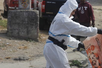 En sacos aparecieron los restos humanos.