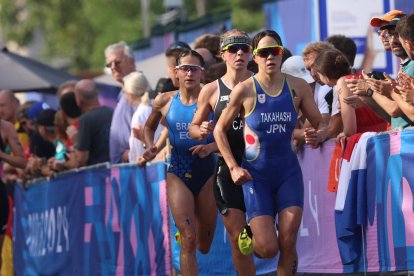 En la última transición, la ecuatoriana inició los 10 km de carrera a pie en la posición 32, tras cumplir los 40 Km.