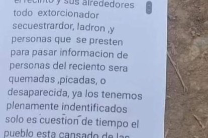 El aviso en cuestión.