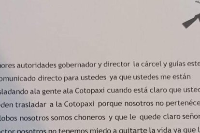 Este panfleto empezó a circular tras el ataque a la funcionaria del SNAI en Quito.