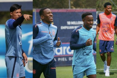 Alan Franco, Pervis Estupiñán, Jhon Yeboah y Gonzalo Plata jugadores de la Tri.