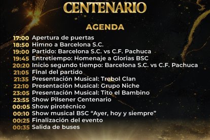 Barcelona presentará artistas de nivel internacional en la Gran Noche del Centenario.