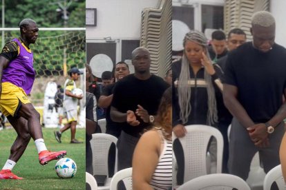 Felipe Caicedo en el culto de la iglesia Renacer.