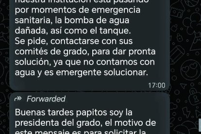 La petición de dinero a los padres y representantes se hace a través de mensajes de texto.