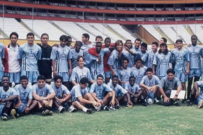 Kazuyuki Nakagawa y Ángel Escobar cuando fueron parte del Barcelona.