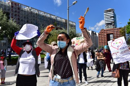 Plantones afuera del Complejo Judicial Norte, en Quito.