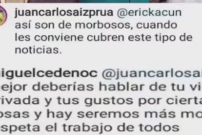 Capture de la discusión de los presentadores