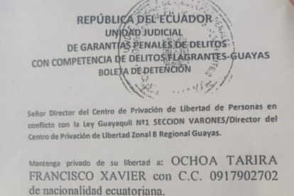 La boleta de privación de libertad.