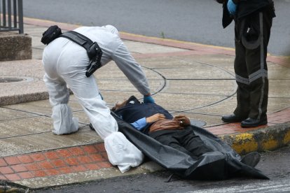 El hombre recibió un disparo en su cabeza, luego de que cayera al pisto tras forcejear con los delincuentes.