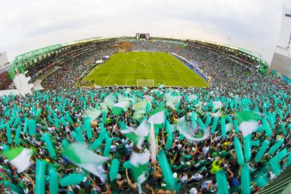La famosa hinchada Panzas verdes del León de México