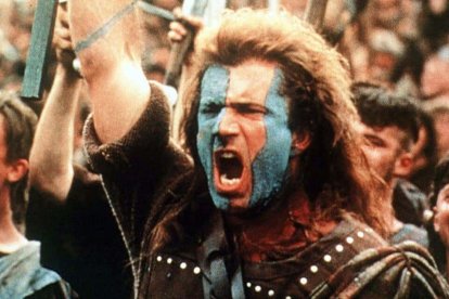 Mel Gibson, como William Wallace, en la película Brave Heart o Corazón valiente, de 1995.