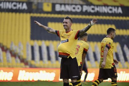 Damián Díaz fue el encargado de abrir el marcador para Barcelona, en la victoria ante Olmedo.