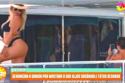 La polémica foto de Wanda Nara y su pequeño hijo.