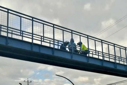 Los agentes aconsejaban a la señora.