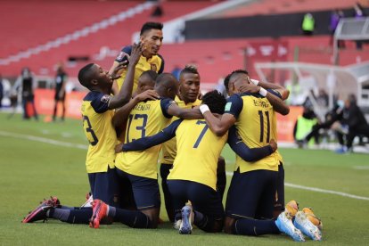 El festejo de los tricolores al sumar tres puntos en las eliminatorias a Catar 2022