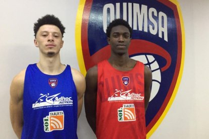 Gigantes: Brian Carabali, el ecuatoriano de 2.14 metros y el brasileño Caio Domínguez, de 2.10 mts, son compañeros de equipo.
