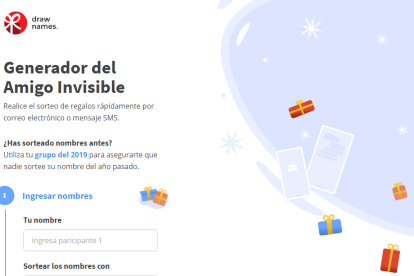 Draw Names es una plataforma gratuita con la que podrás incluir qué te gustaría recibir de regalo.