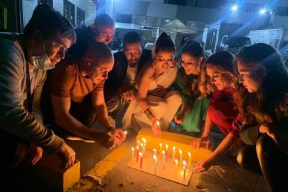 Junto al equipo de MasterChef pidiendo su deseo en 'El día de las velas'.