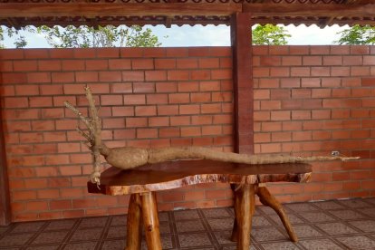 El agricultor tiene el yucómetro en su casa.