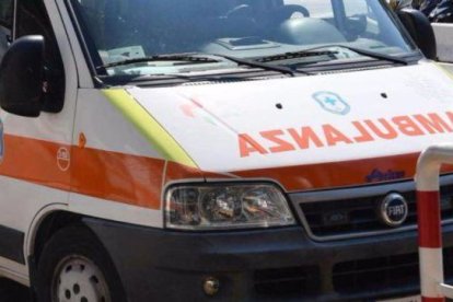 La ambulancia que llevó al anciano al hospital.