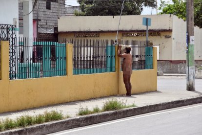 Acostumbra lamer los medidores de las viviendas del sector de La Unión.