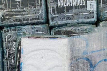 Marcas halladas en los bloques de cocaína.