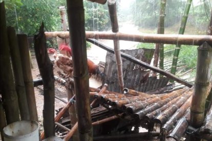 En zonas rurales, los corrales de aves de corral se destruyeron.
